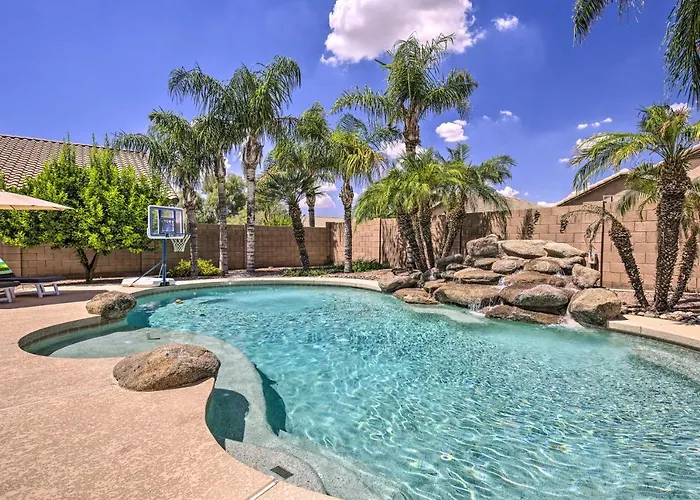 Pool, Hot Tub & Patio: Mesa Oasis Desert Getaway